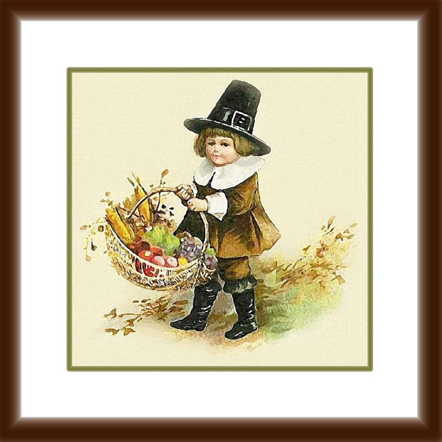 Vintage Thanksgiving Mixed Media by Florene Welebny