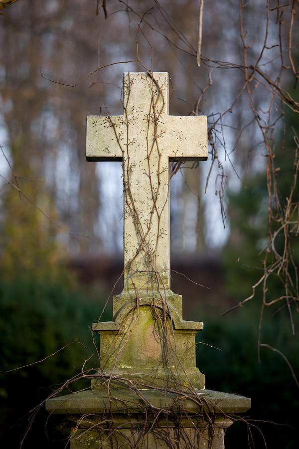Vintage Photograph - Vintage Tombstone Cross by Artur Bogacki