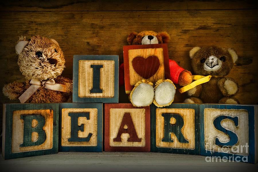 Toy Photograph - Vintage Toys - I Love Bears by Paul Ward