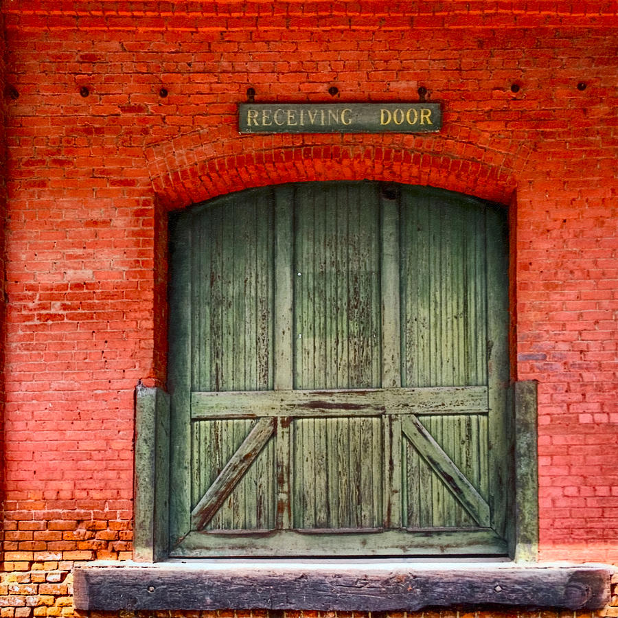 Vintage Train Depot Receiving Door - Augusta Photograph by Mark Tisdale