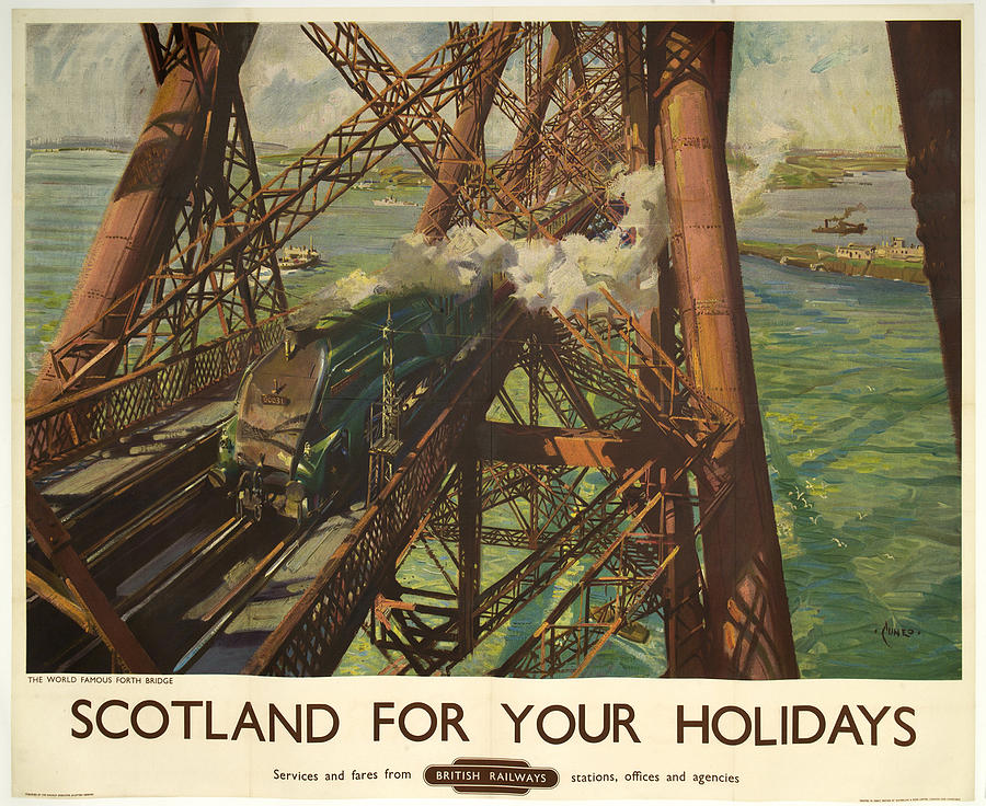 Vintage Train Travel - Scotland Digital Art by Georgia Clare