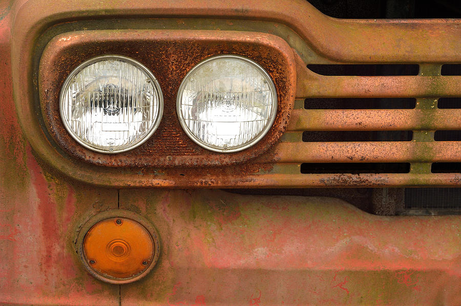Vintage Truck Lights Photograph by William Jobes