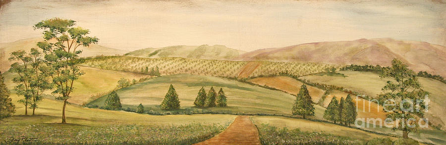 Vintage Tuscan Landscape-2 Painting by Jean Plout