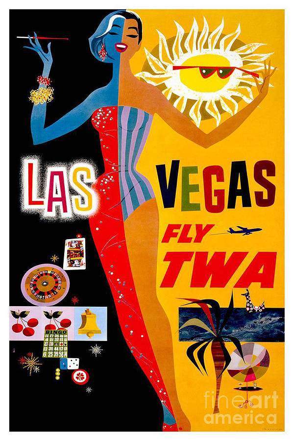 Vintage TWA Las Vegas Travel Poster Photograph by Action