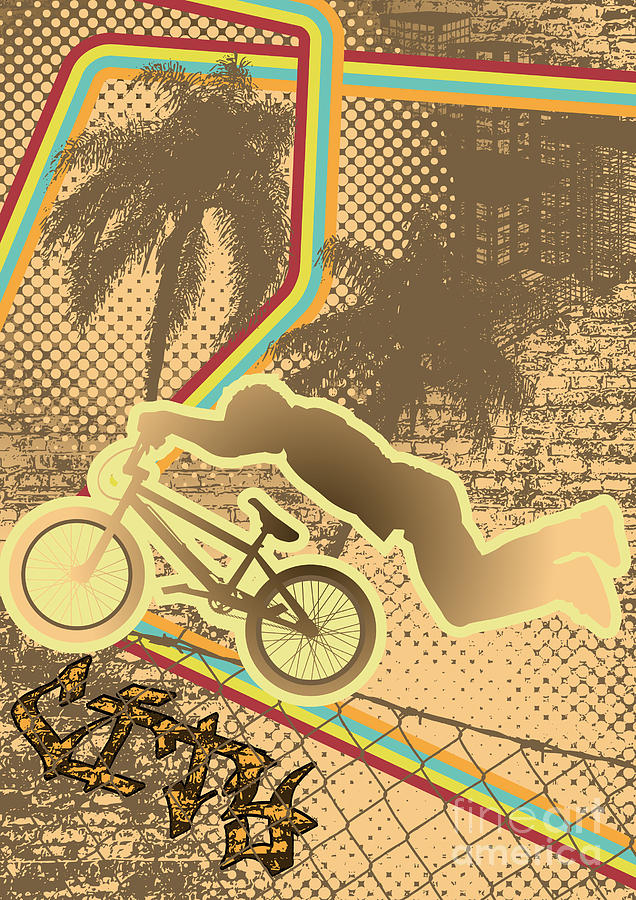 Bicycle Digital Art - Vintage Urban Grunge Background Design by Shockydesign Bicycle Digital Art - Vintage Urban Grunge Background Design by Shockydesign