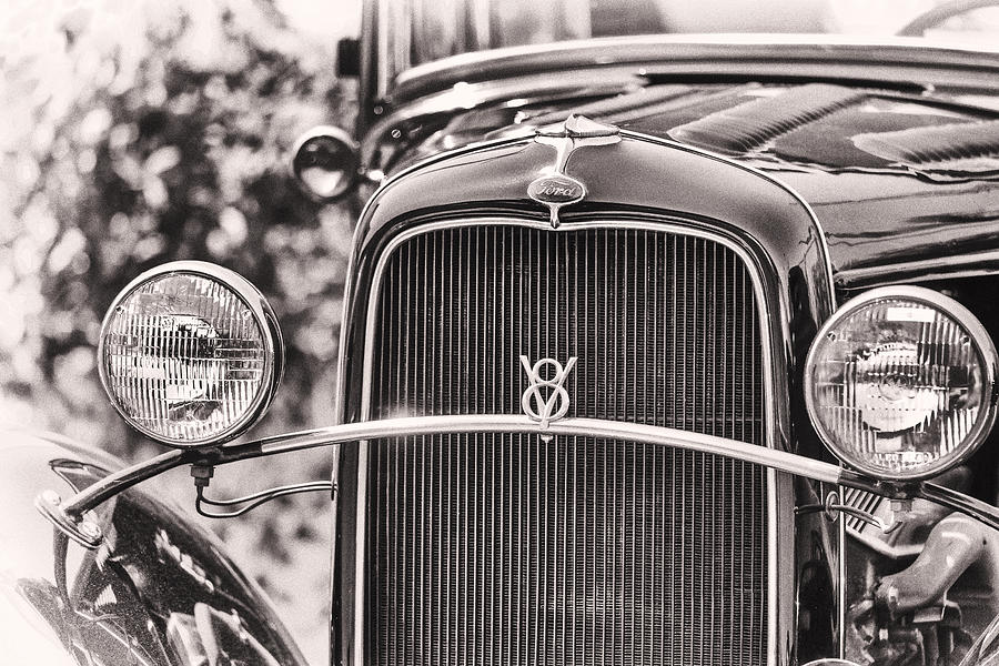Car Photograph - Vintage V8 by Caitlyn  Grasso