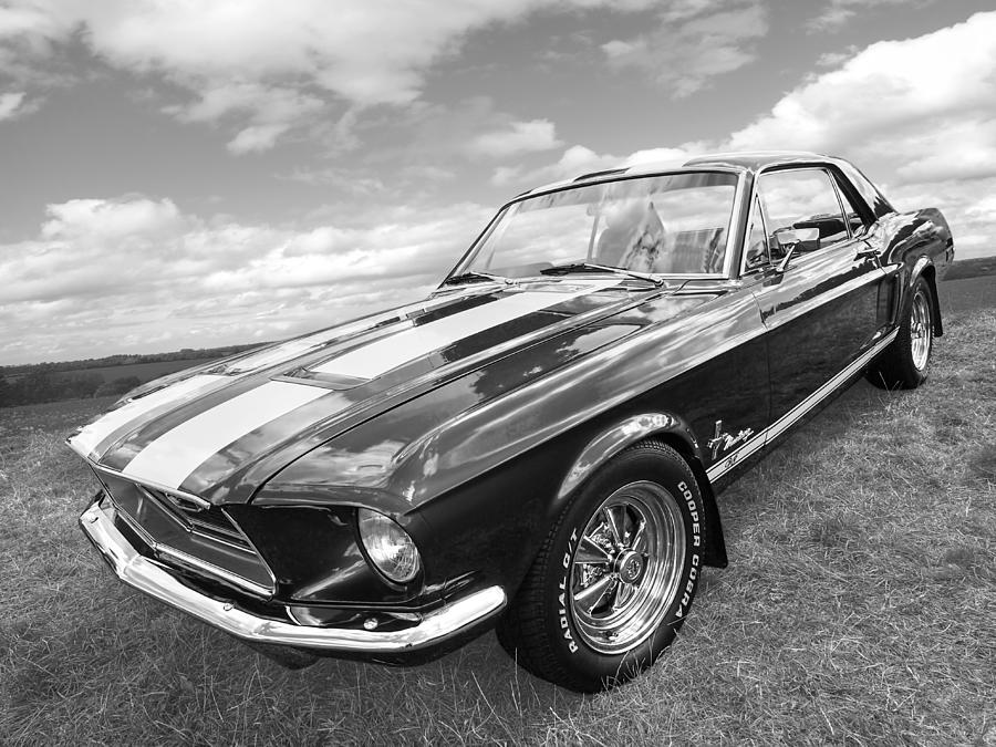 Vintage V8 in Black and White - Mustang GT Photograph by Gill ...