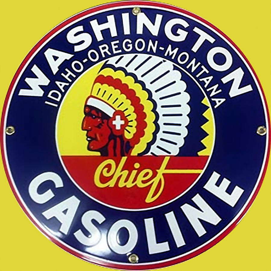 Vintage Washington Gasoline Metal Sign Digital Art by Marvin Blaine