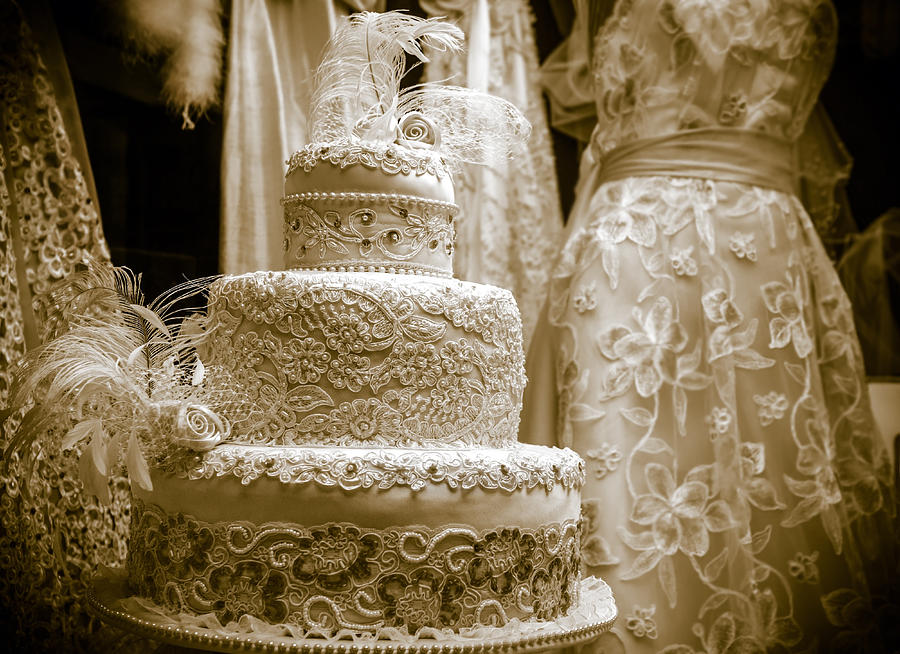 Vintage Wedding Cake Display Photograph by JodiJacobson