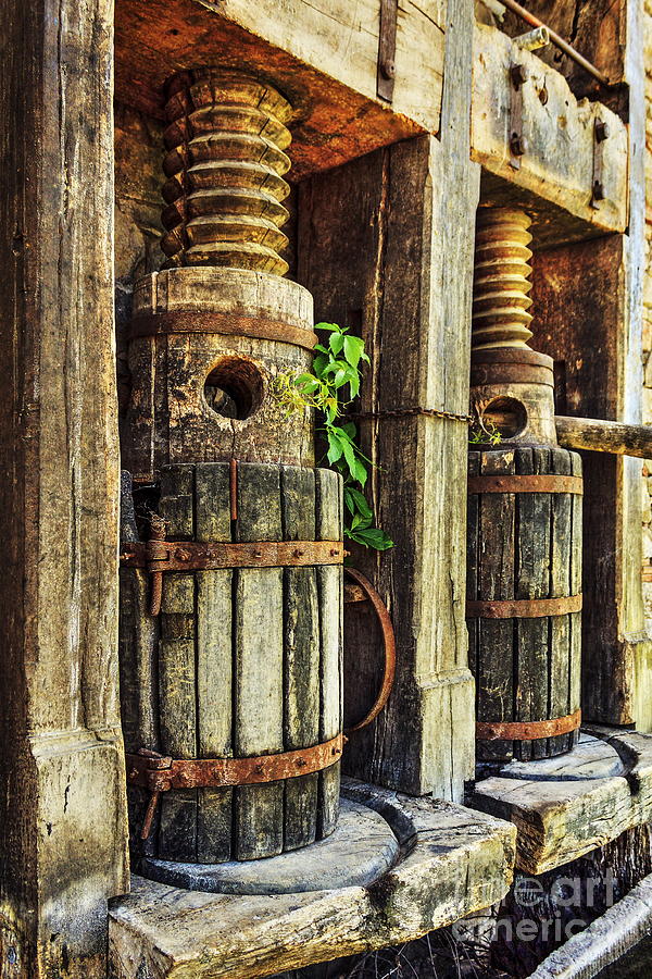 Vintage Wine Press HDR Photograph by James Eddy