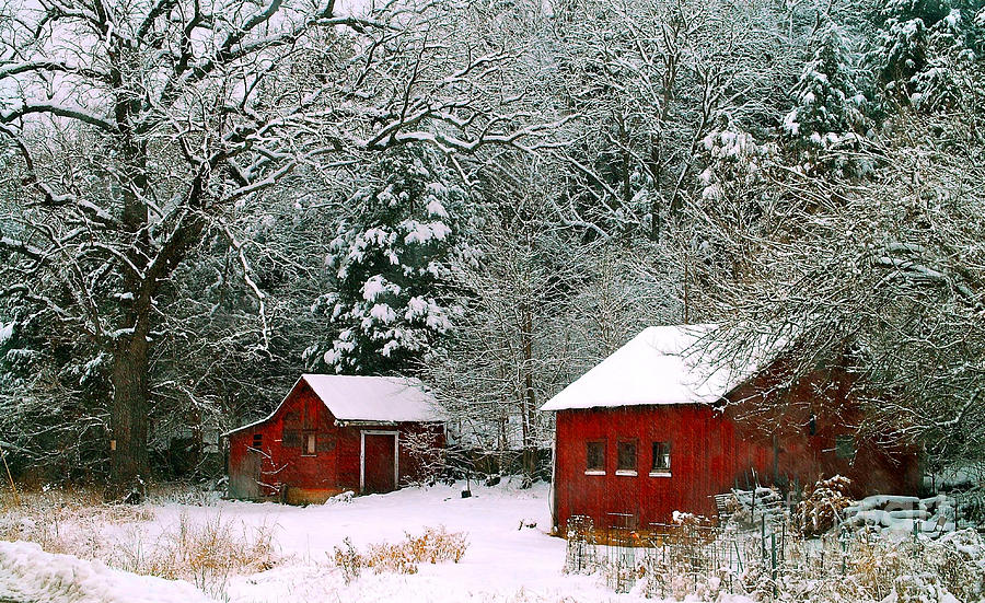 Vintage Winter Barn Photograph