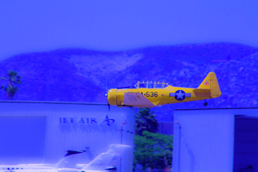 Airplane Photograph - Vintage Yellow Airplane by Terry Thomas
