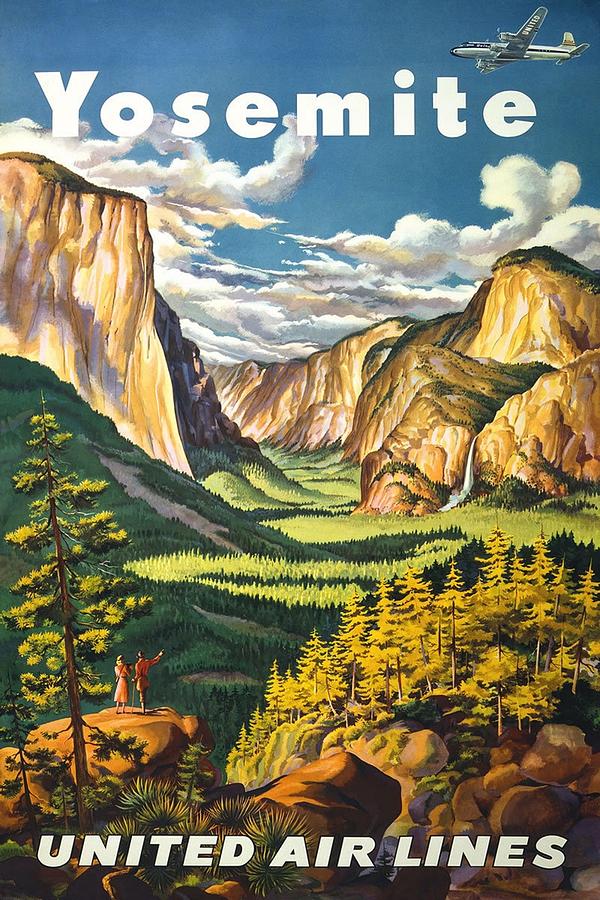 Vintage Yosemite Travel Poster Digital Art by Georgia Clare