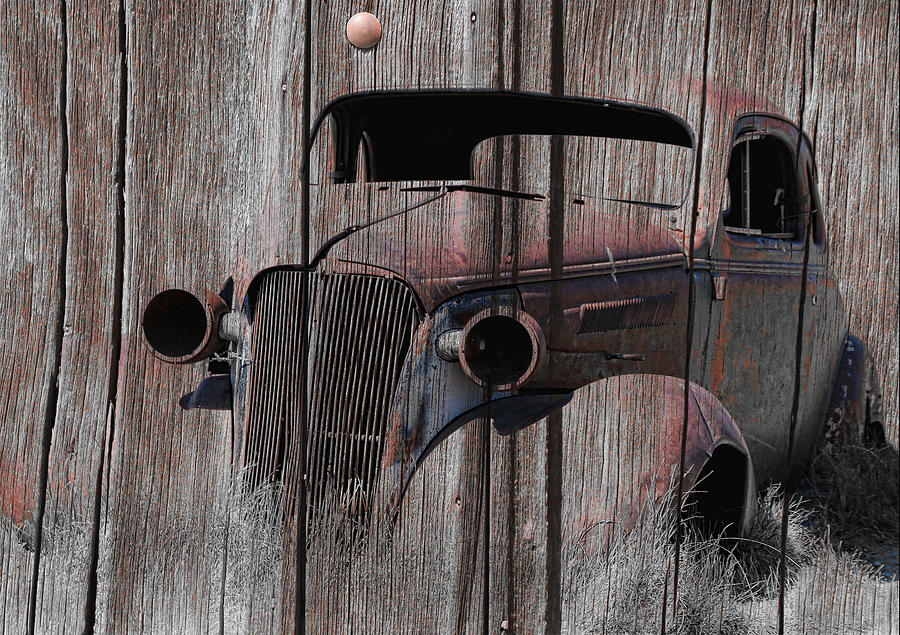 Vintage Chevy on Wood Photograph by Steve McKinzie