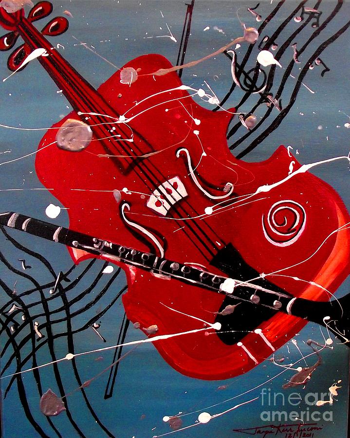 Viola and Clarinet Magic Painting by Jayne Kerr 