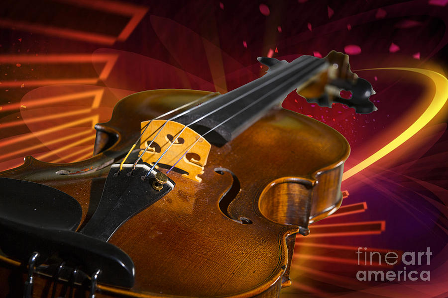 Viola Violin on a Fantasy Background in Color 3070.02 Photograph by M K Miller