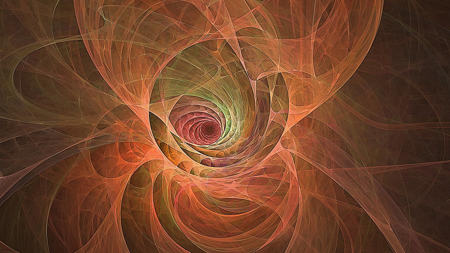 Festive Vortex -- Orange 16x9 Digital Art by Doug Morgan