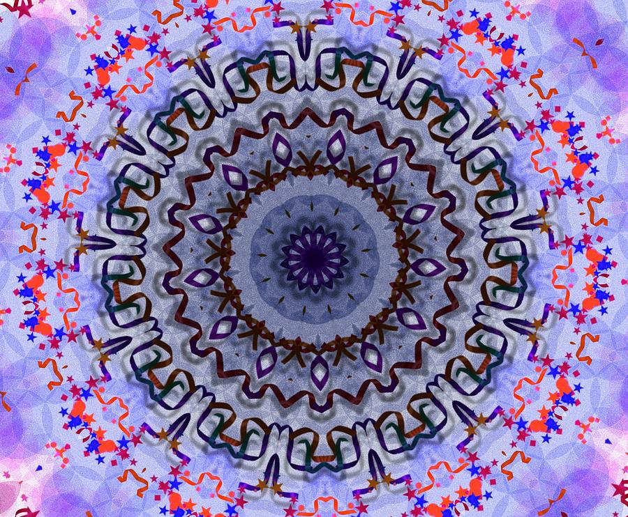 Violet Digital Art - Violet Blue Kaleidscope by Tori Pollock