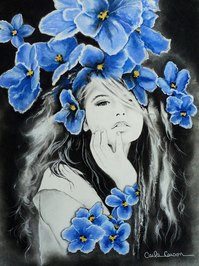 Flower Drawing - Violet by Carla Carson