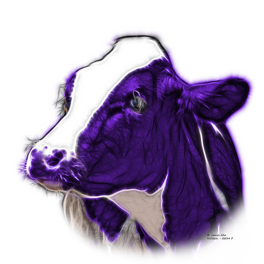 Violet Cow Holstein - 0034 FS Digital Art by James Ahn