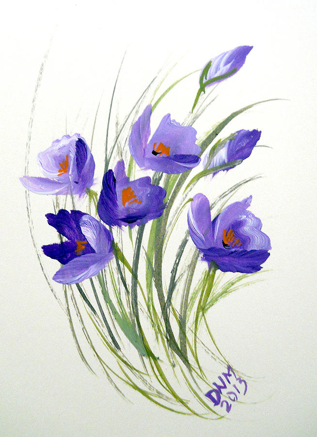 Violet Crocus Painting by Dorothy Maier