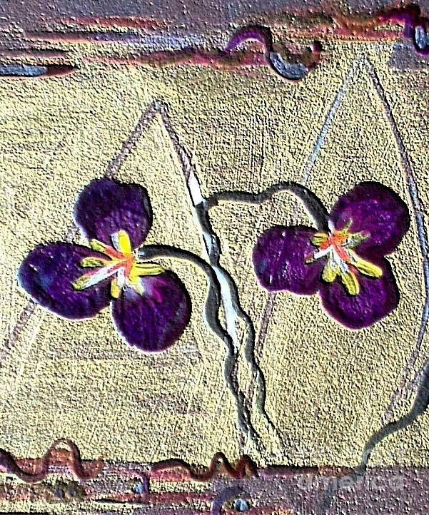 Violet duo Painting by Barbara Leigh Art