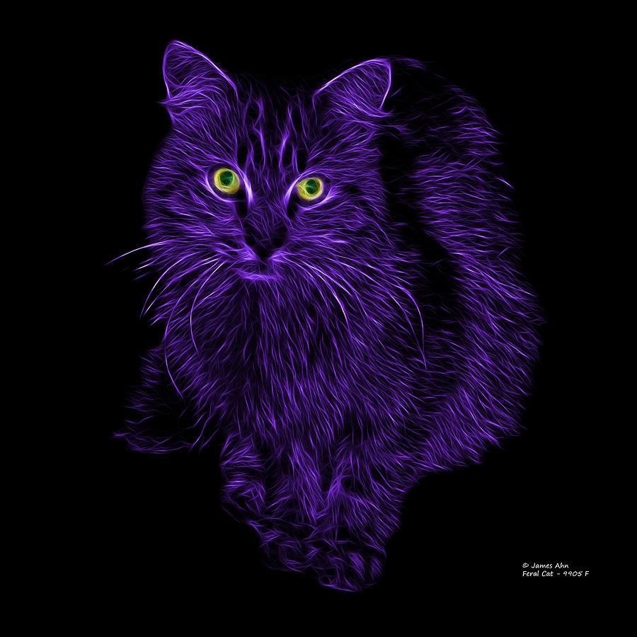 Violet Feral Cat - 9905 F Digital Art by James Ahn