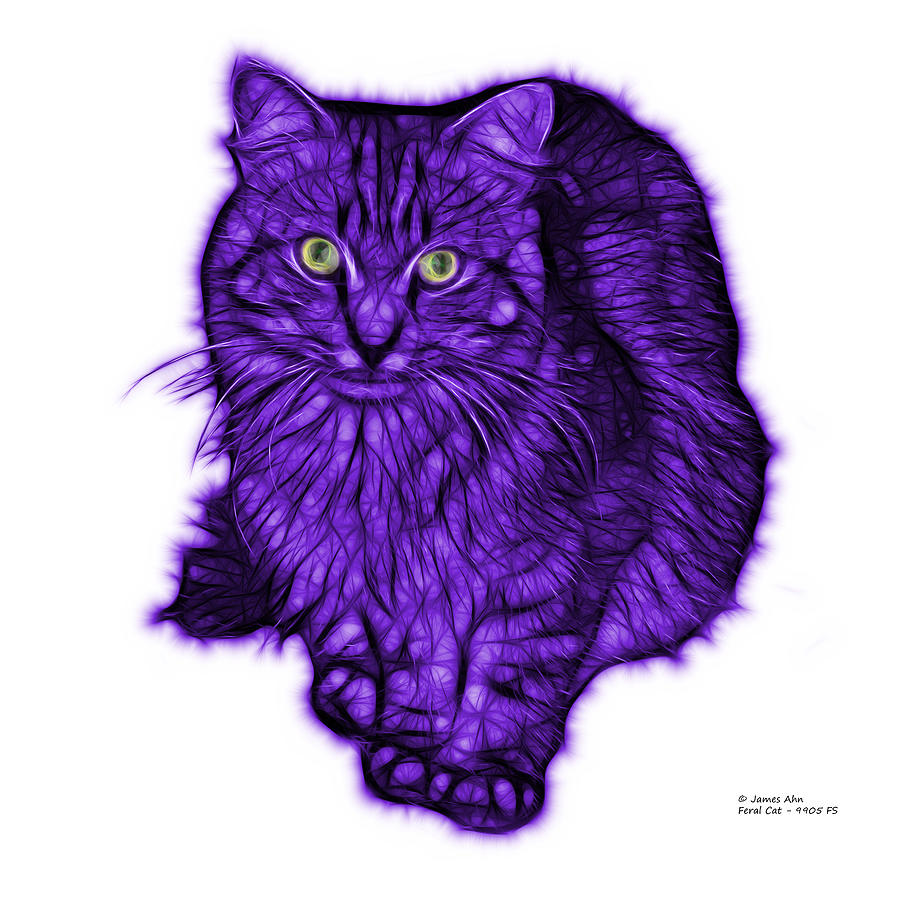 Violet Feral Cat - 9905 FS Digital Art by James Ahn