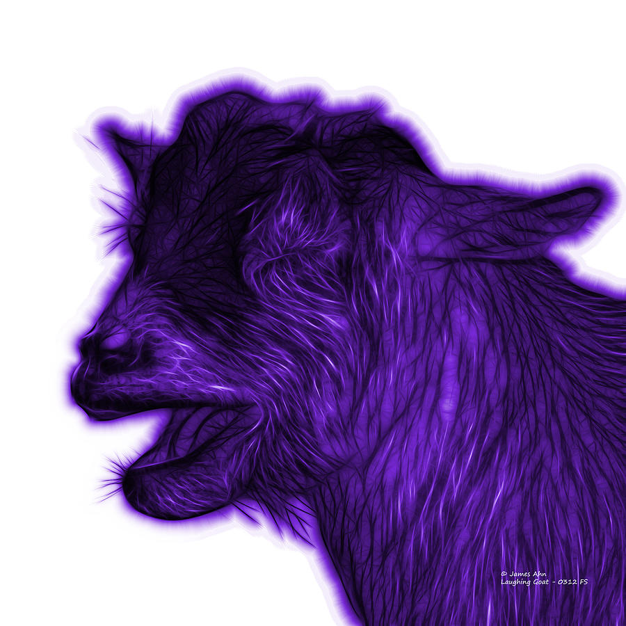 Animal Digital Art - Violet Laughing Goat - 0312 FS by James Ahn