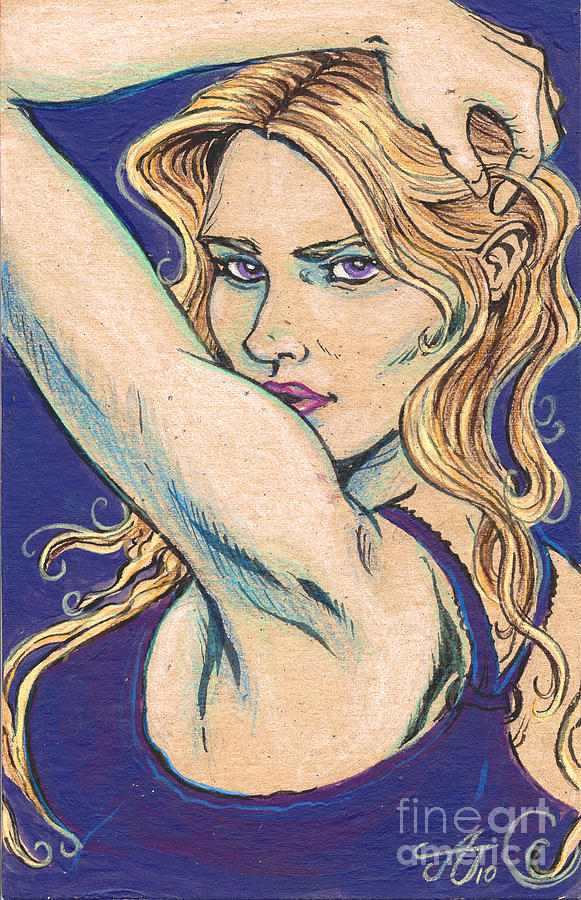 Model Drawing - Violet Looker by John Ashton Golden