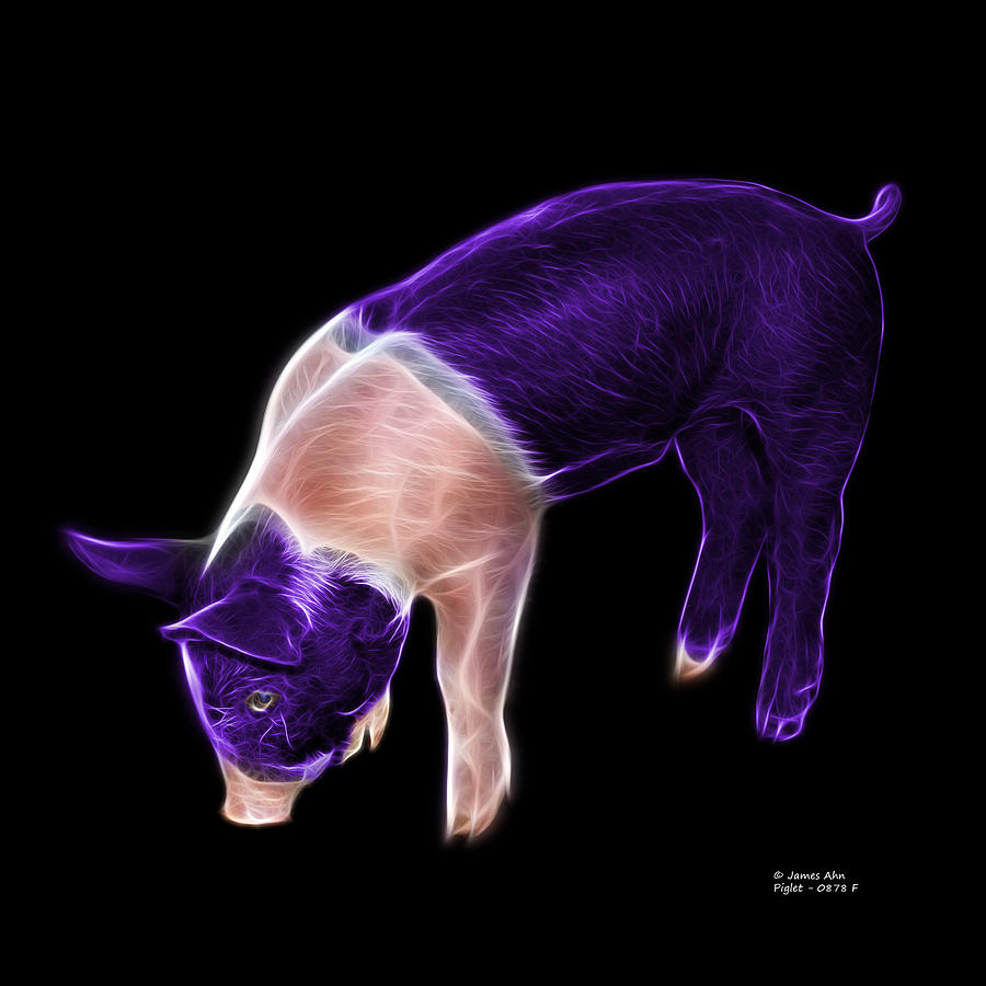 Violet Piglet - 0878 F Digital Art by James Ahn