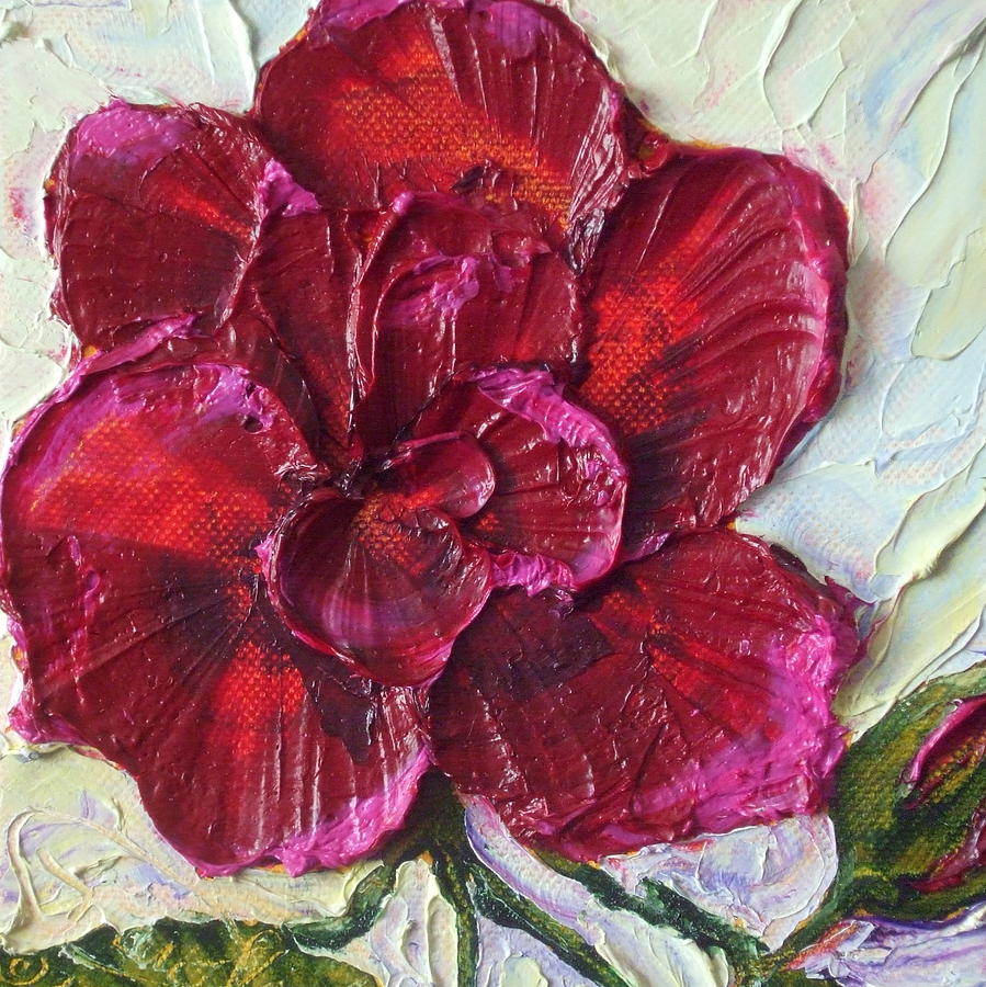 Paris Deep Red Rose Painting by Paris Wyatt Llanso