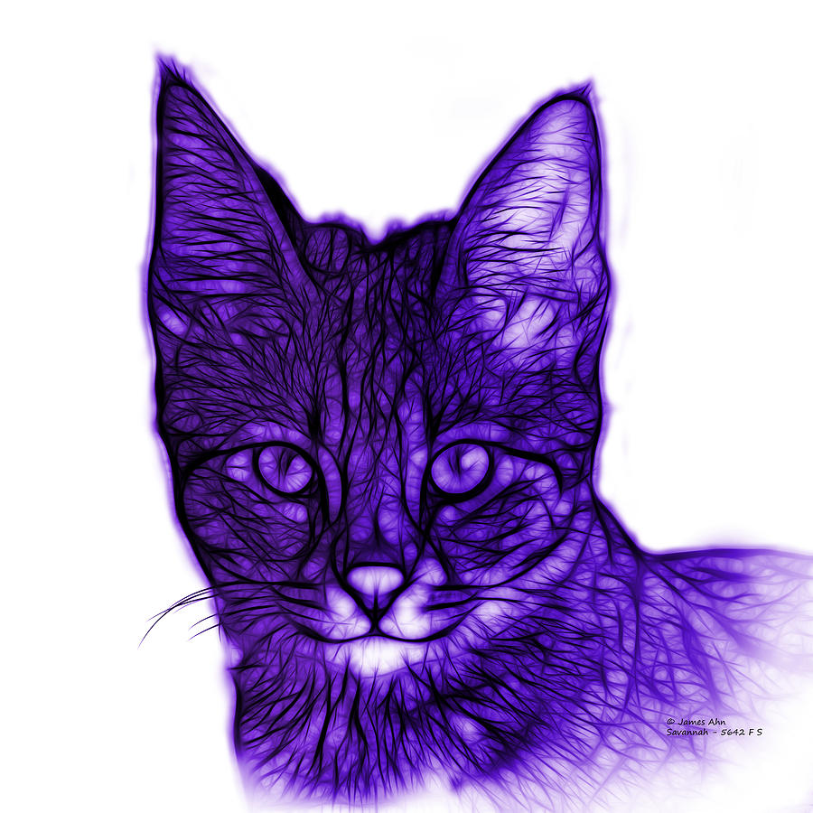 Violet Savannah Cat - 5462 F S Digital Art by James Ahn