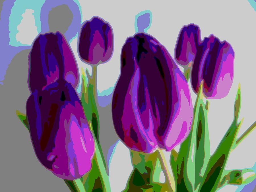 Violet Tulips III Photograph by L Brown