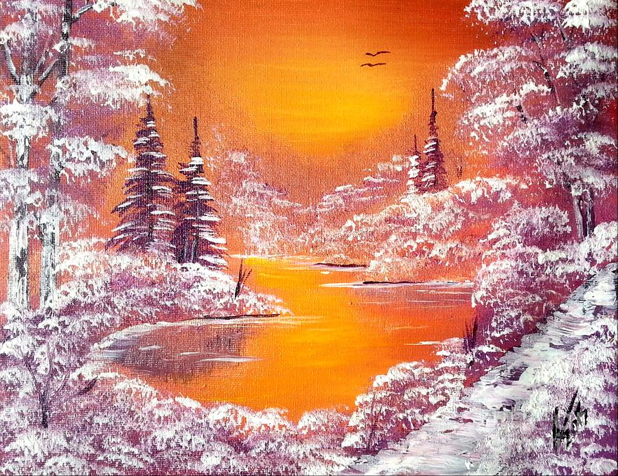 Violet Winter Twilight Painting by Collin A Clarke - Fine Art America