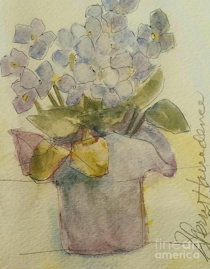 Violets For Sia Painting by Sherry Harradence
