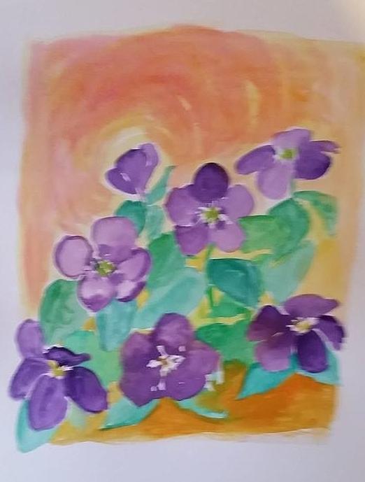 Violets Painting by James Christiansen