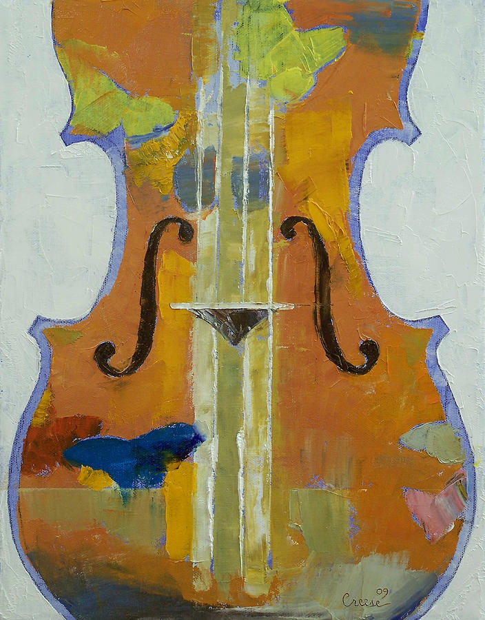 Violin Butterflies Painting by Michael Creese
