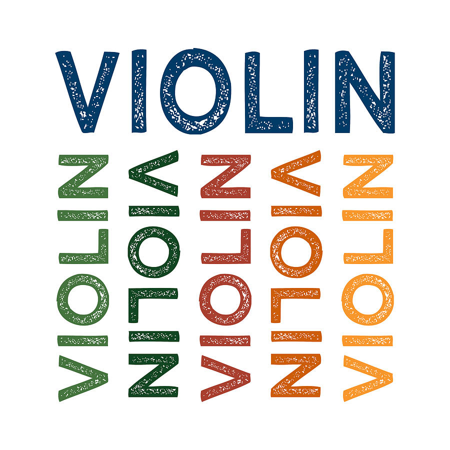 Violin Digital Art - Violin Cute Colorful by Flo Karp