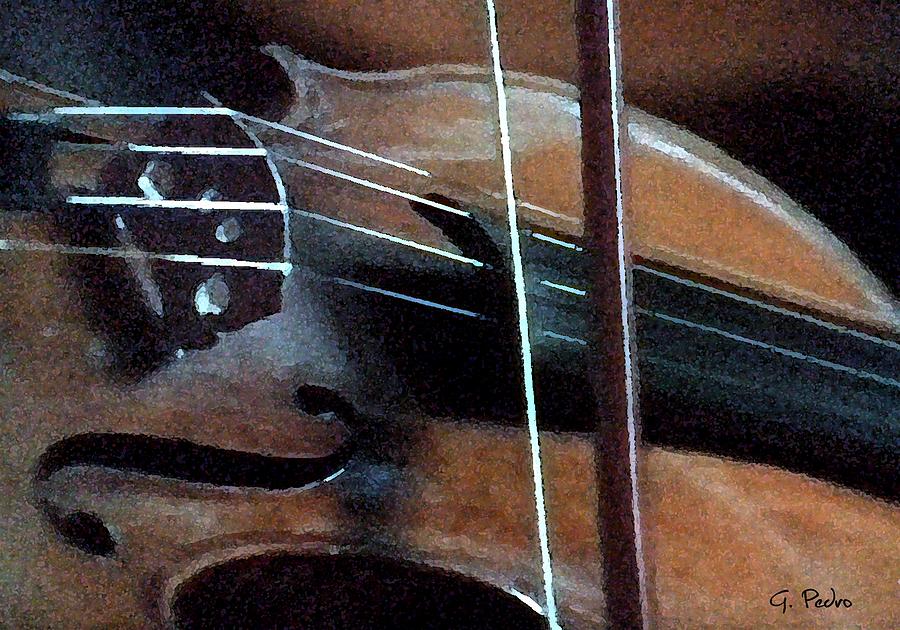 Violin Painting by George Pedro