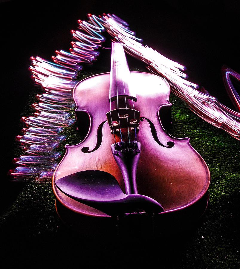 Violin light painting Photograph by Gerald Kloss