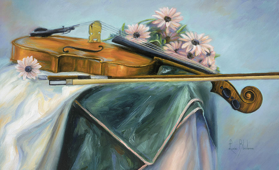Music Painting - Violin by Lucie Bilodeau