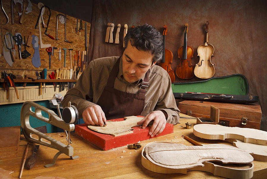 Violin Maker Photograph by Syolacan
