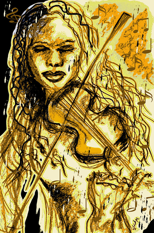 Violin Memory Drawing by Sladjana Lazarevic