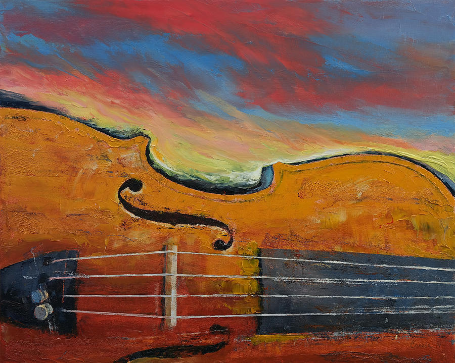 Violin Painting - Violin by Michael Creese