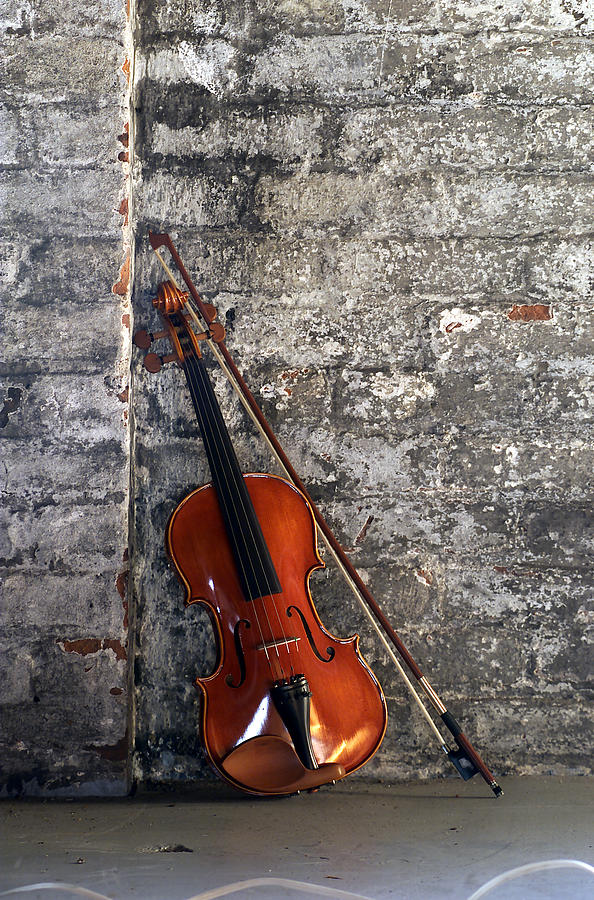 Violin on Brick Photograph by Jon Neidert