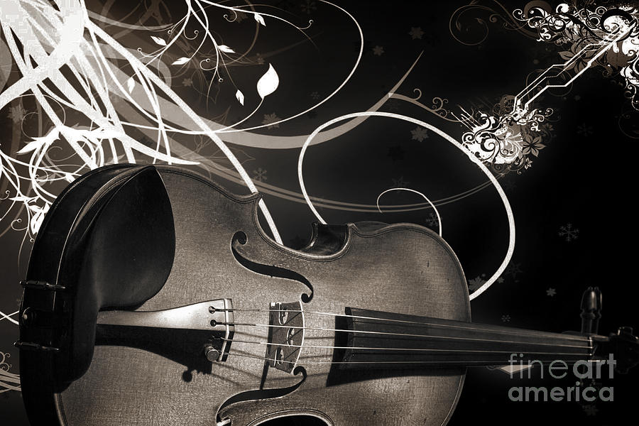 Violin Viola from Fantasy World in Sepia 3066.01 Photograph by M K Miller