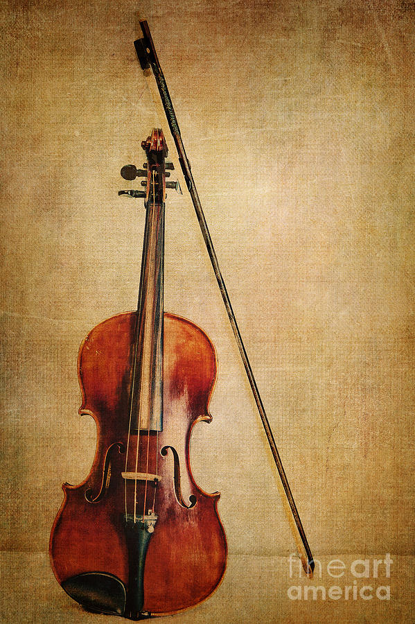 Music Photograph - Violin with Bow by Kadwell Enz