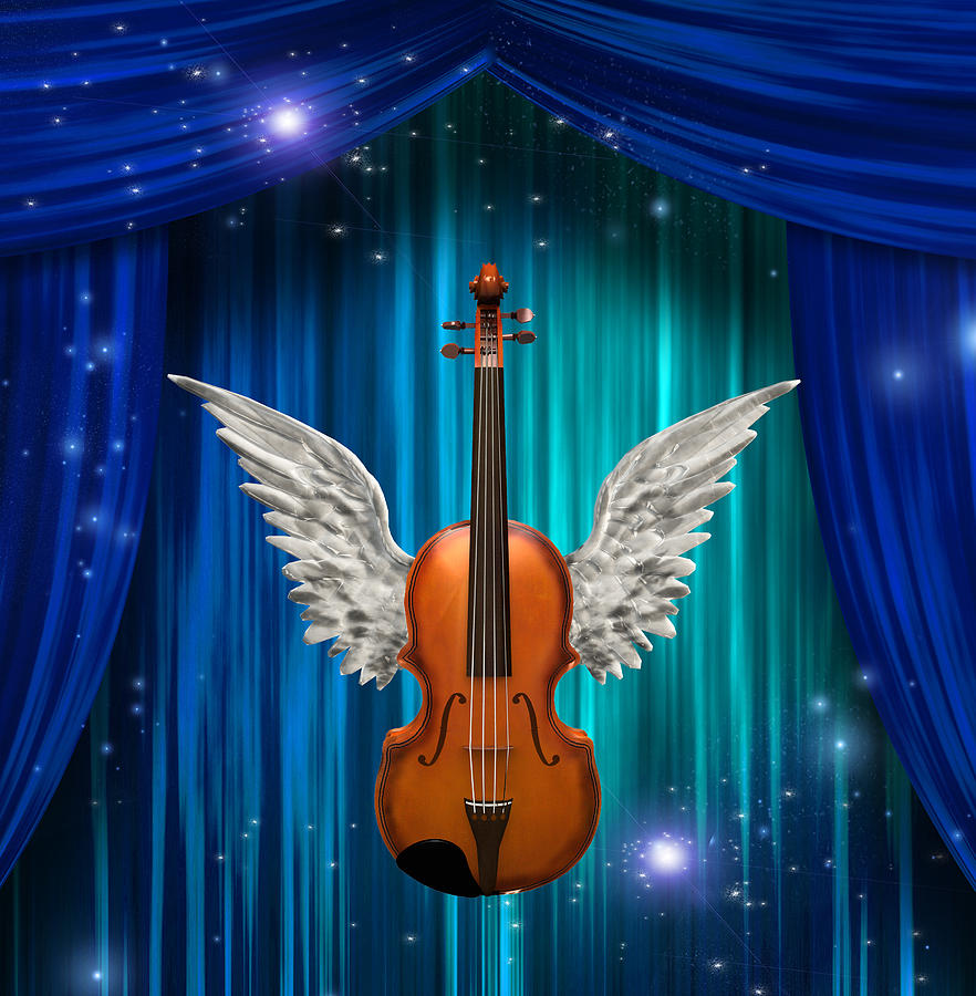 Violin With Wings Digital Art