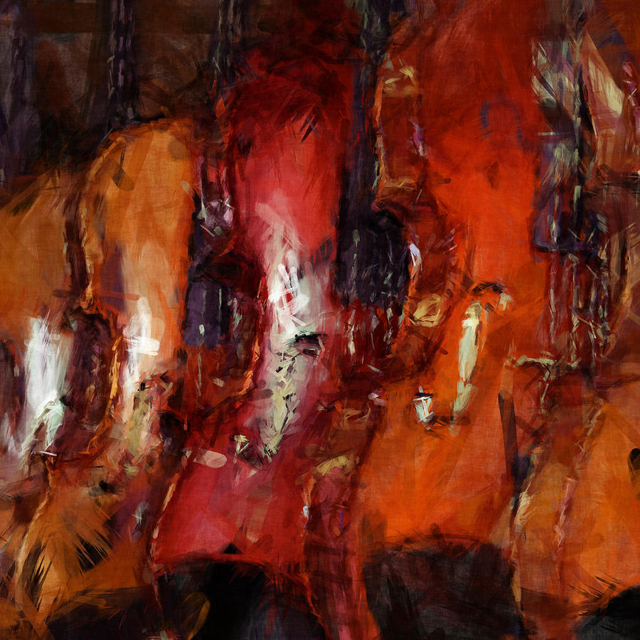 Violins Abstract Digital Art by David G Paul